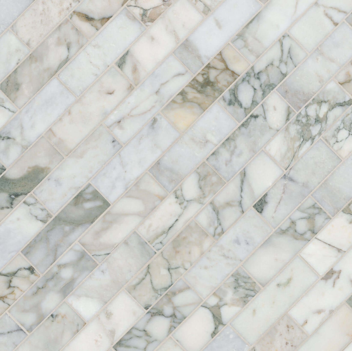 2x6 Calacatta Green Marble Honed Mosaic Tile