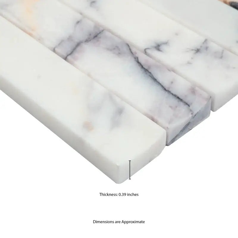 Calacatta Viola Lilac Scallopini Pattern 11" X 12" Honed Marble Mosaic Tile