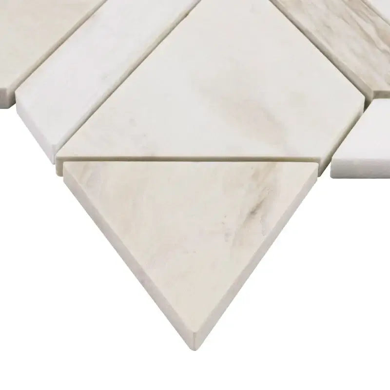 Angora Floralis Polished Marble Mosaic Tile close-up, showcasing elegant floral design and premium texture for flooring.