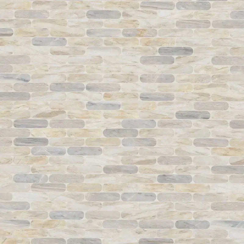 Angora Ellipse 12" X 12" Polished Marble Mosaic Floor And Wall Tile