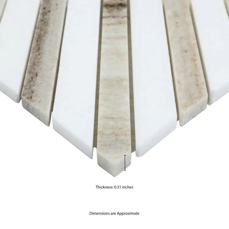 Thassos Wellington Pattern 12" X 12" Polished Marble Mosaic