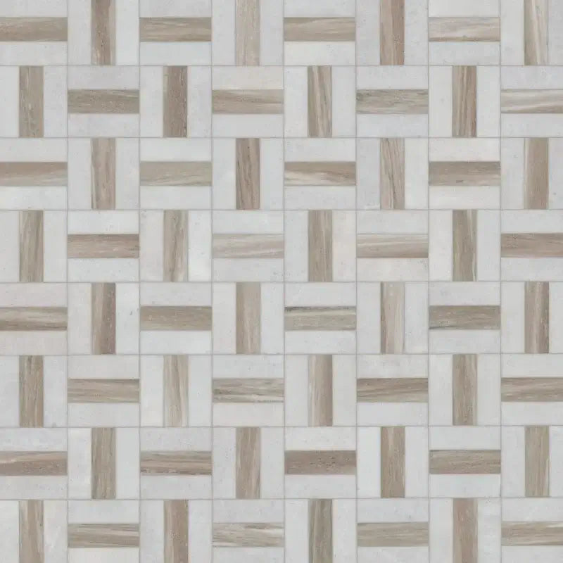 Winslow Weave 12" X 12" Polished Marble Mosaic