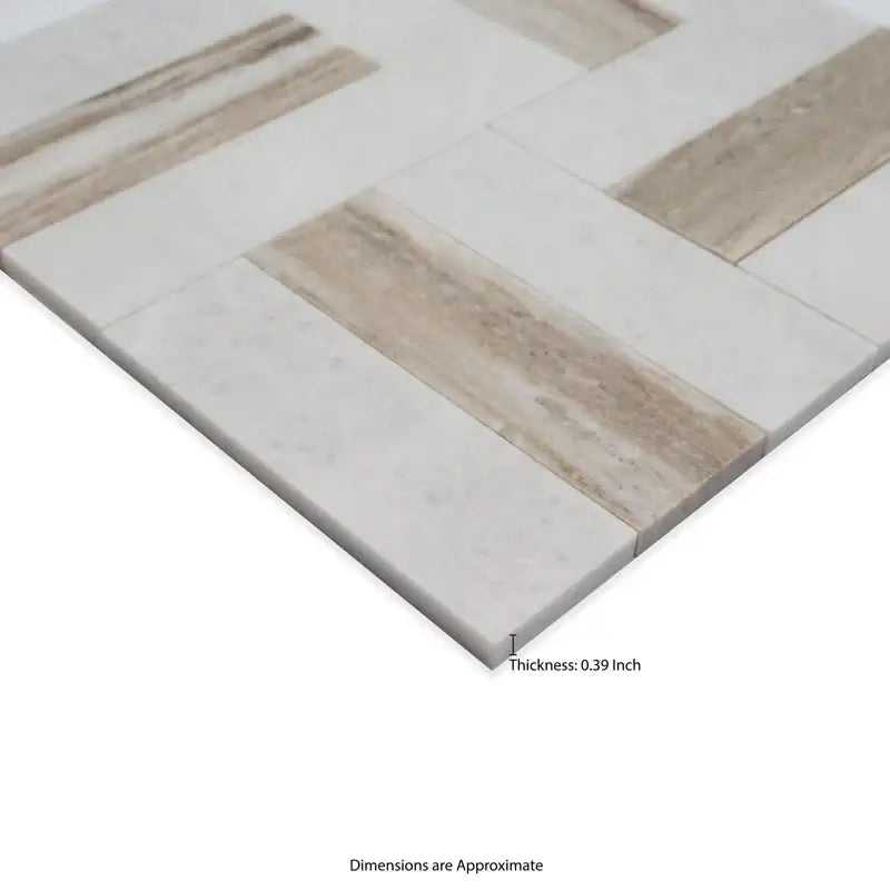 Winslow Weave 12" X 12" Polished Marble Mosaic