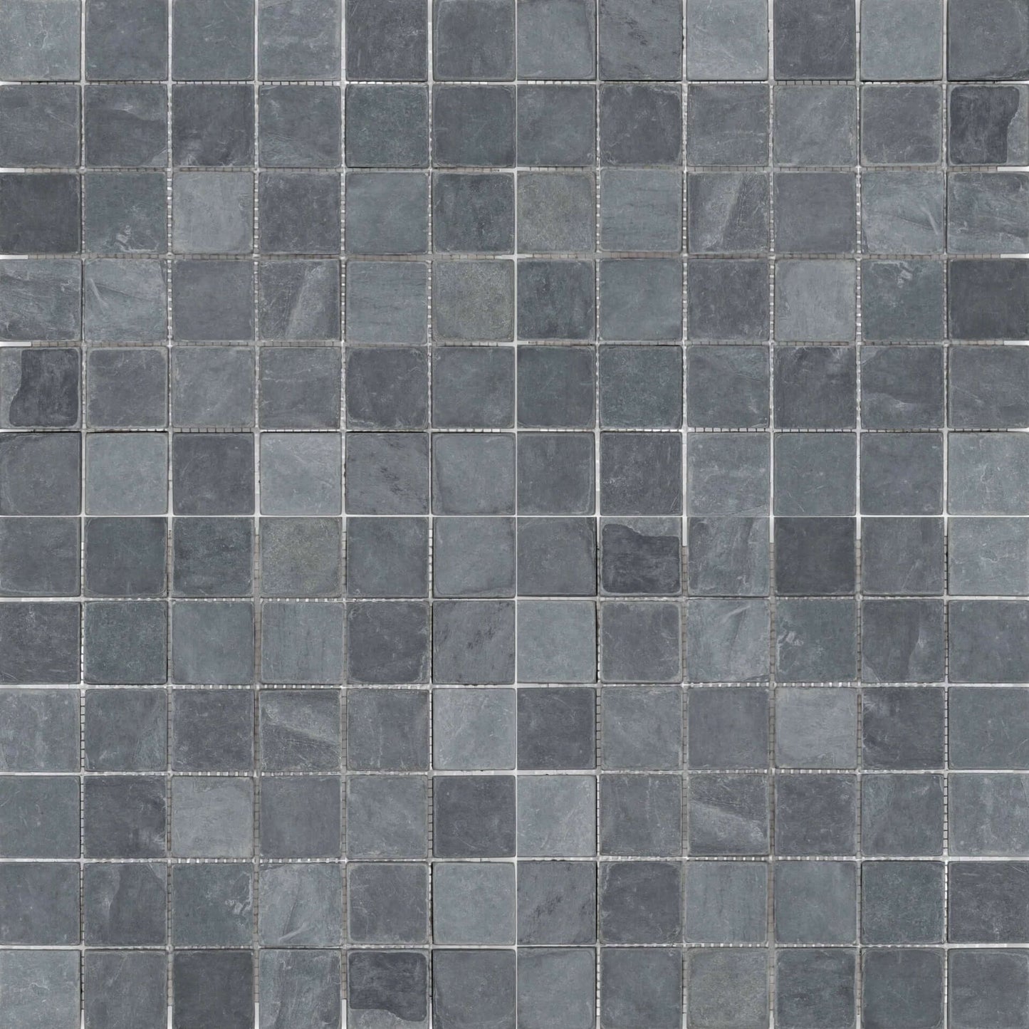 Indian Black Slate Square 2"x2" Tumbled Mosaic Tile