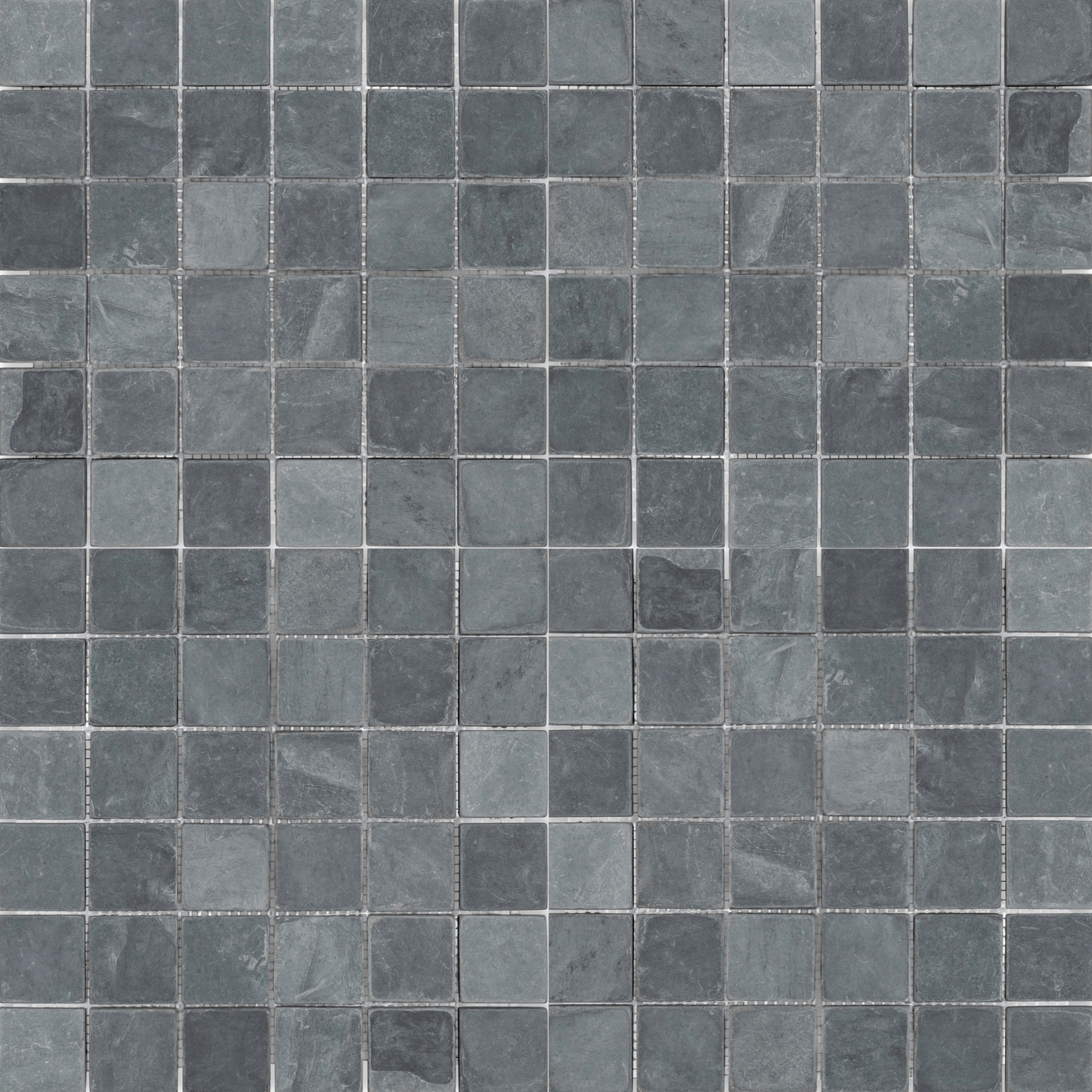 Indian Black Slate Square 2"x2" Tumbled Mosaic Tile