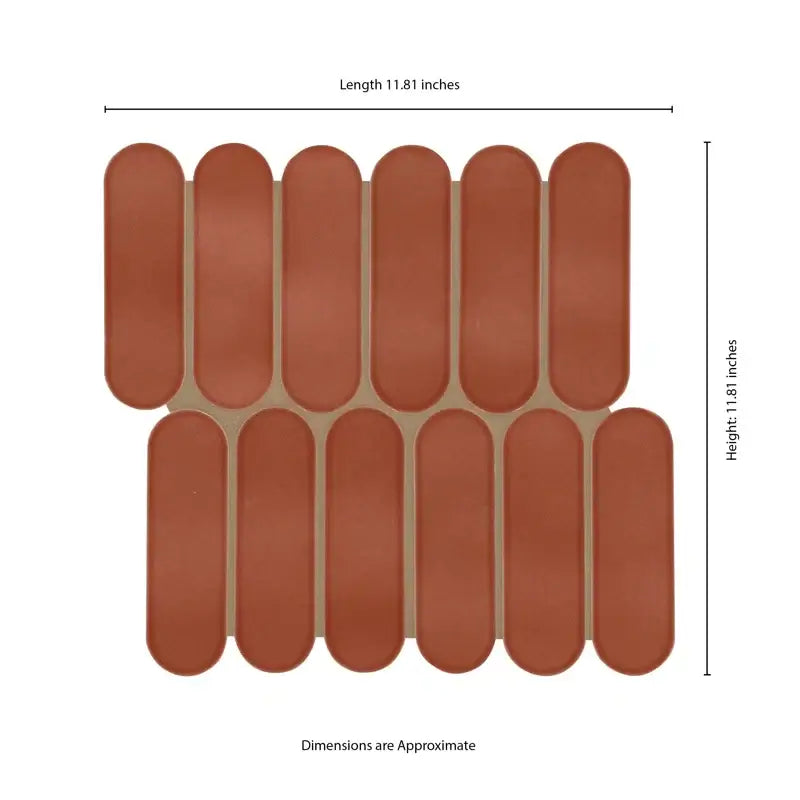 Terra Ellipse 12" X 12" Glossy Glass Mosaic Wall Tile