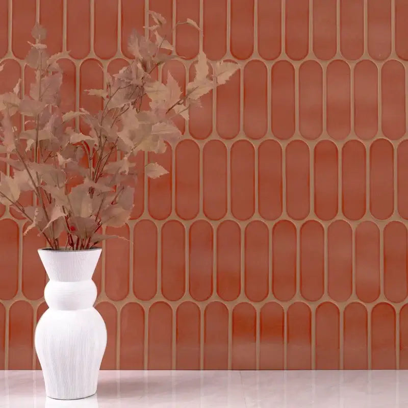 Terra Ellipse 12" X 12" Glossy Glass Mosaic Wall Tile