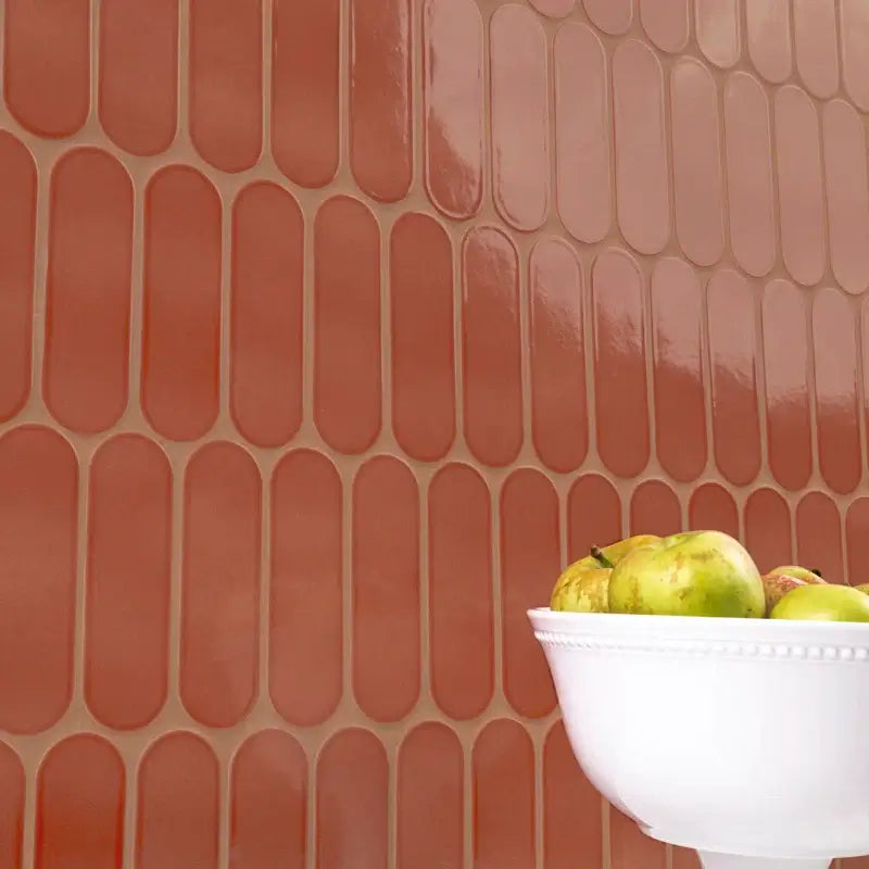 Terra Ellipse 12" X 12" Glossy Glass Mosaic Wall Tile