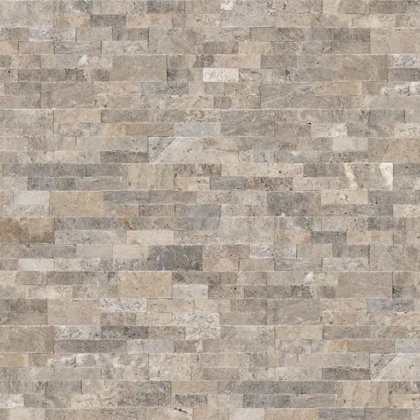 Trevi Gray Ledger Panel 6” x 24” Natural Travertine