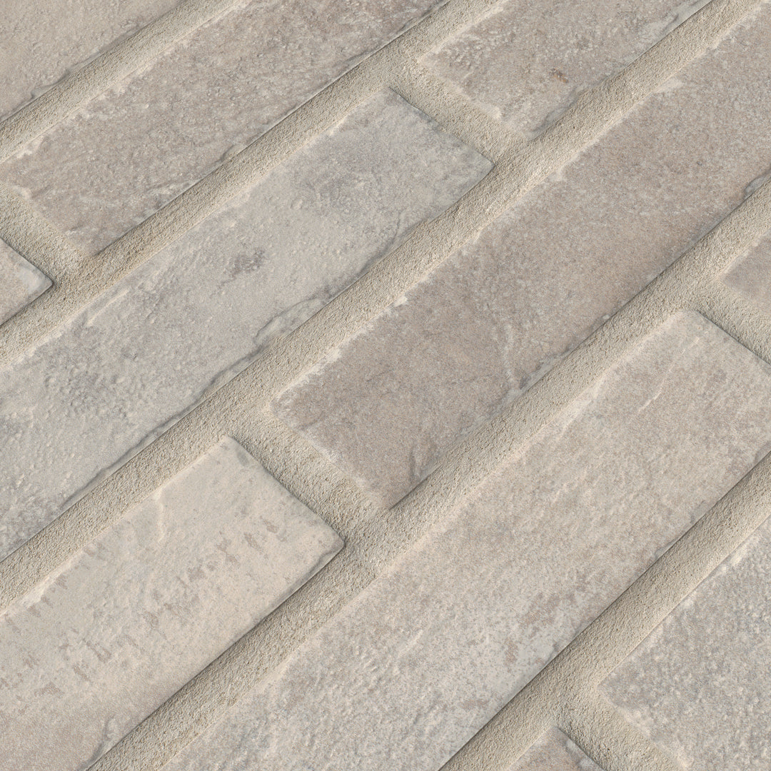 Brickstone Ivory 2X10 Brick Pattern Porcelain Tile