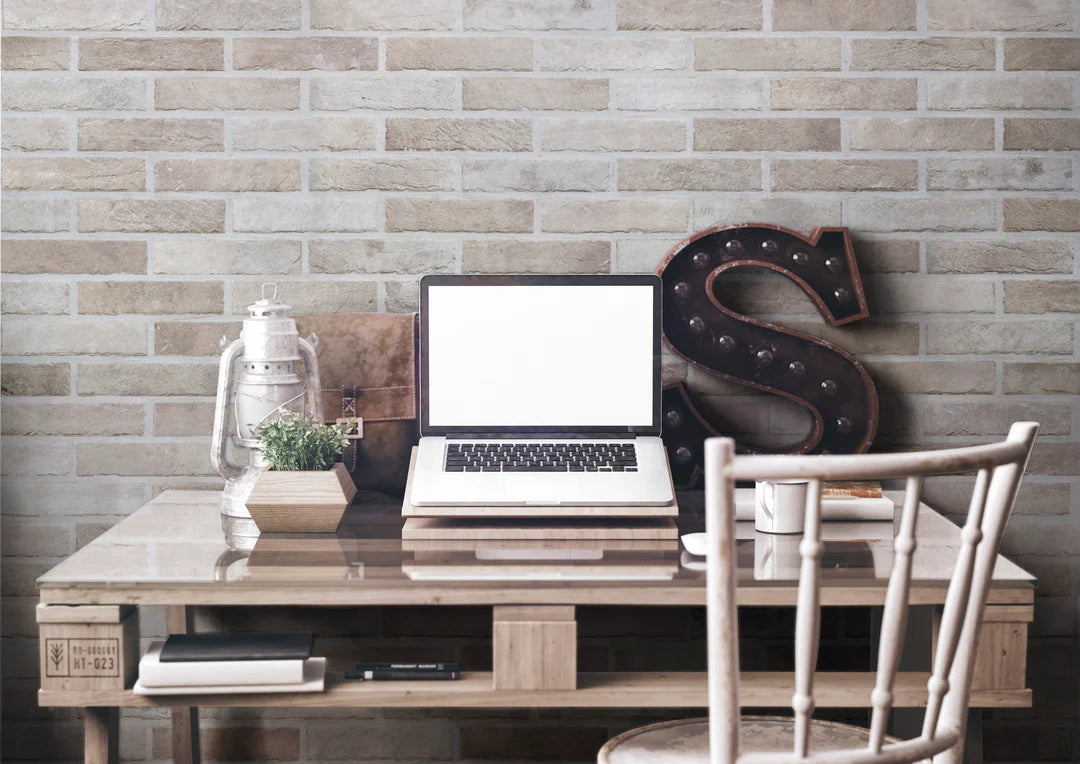 Brickstone Ivory 2X10 Brick Pattern Porcelain Tile
