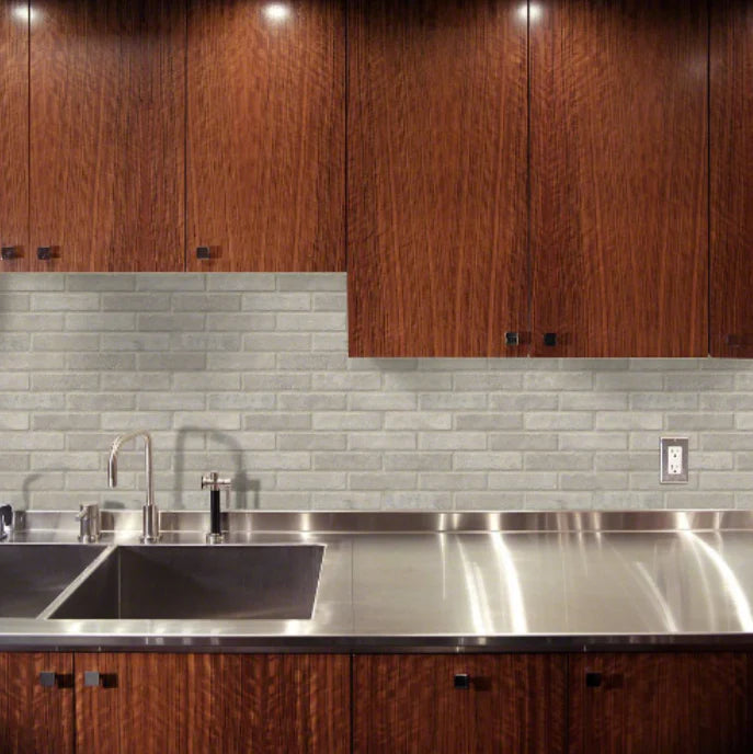 Brickstone Ivory 2X10 Brick Pattern Porcelain Tile