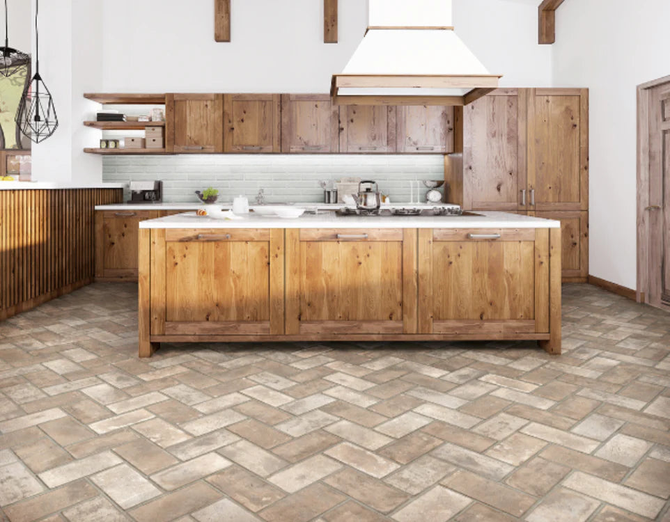 Brickstone Ivory 5X10 Brick Pattern Porcelain Tile