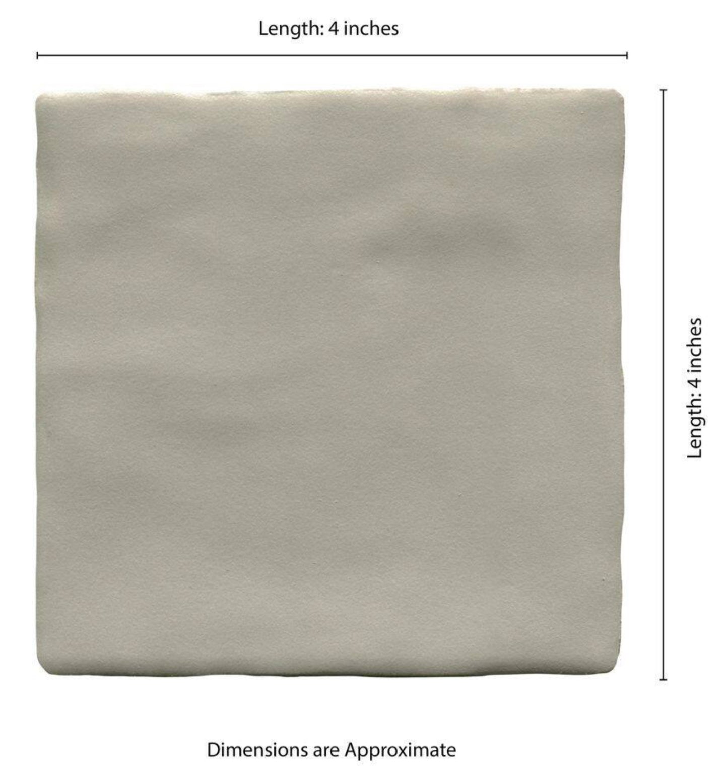 Zelyge Aloe Zest 4” x 4” Satin Ceramic Zellige Look Wall Tile