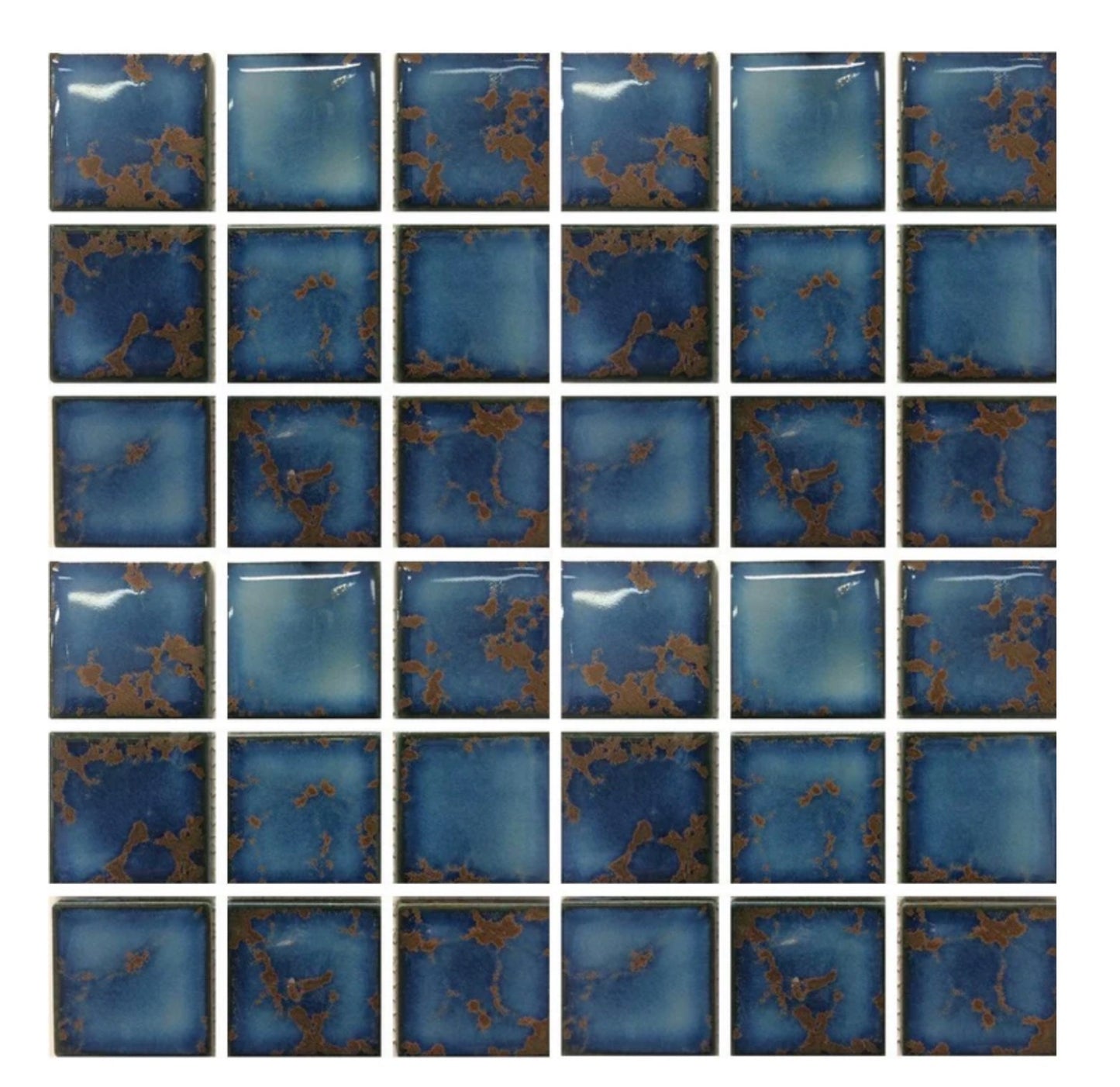 Fujiwa Terra Blue, 2" x 2" - Pool Tile Porcelain Tile