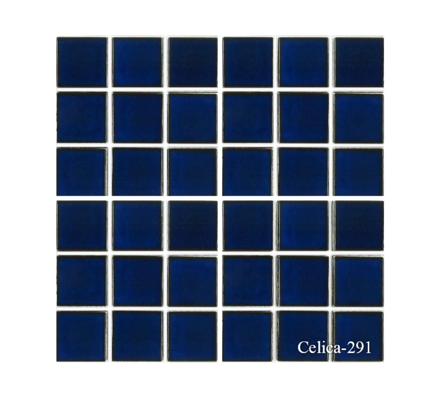 Fujiwa Celica Series Porcelain Tile Royal Blue, 2" x 2" - Pool Tile