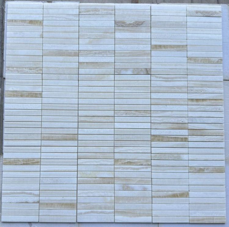 Vanilla Onyx KitKat Mosaic Tile 11.75 x 11.75