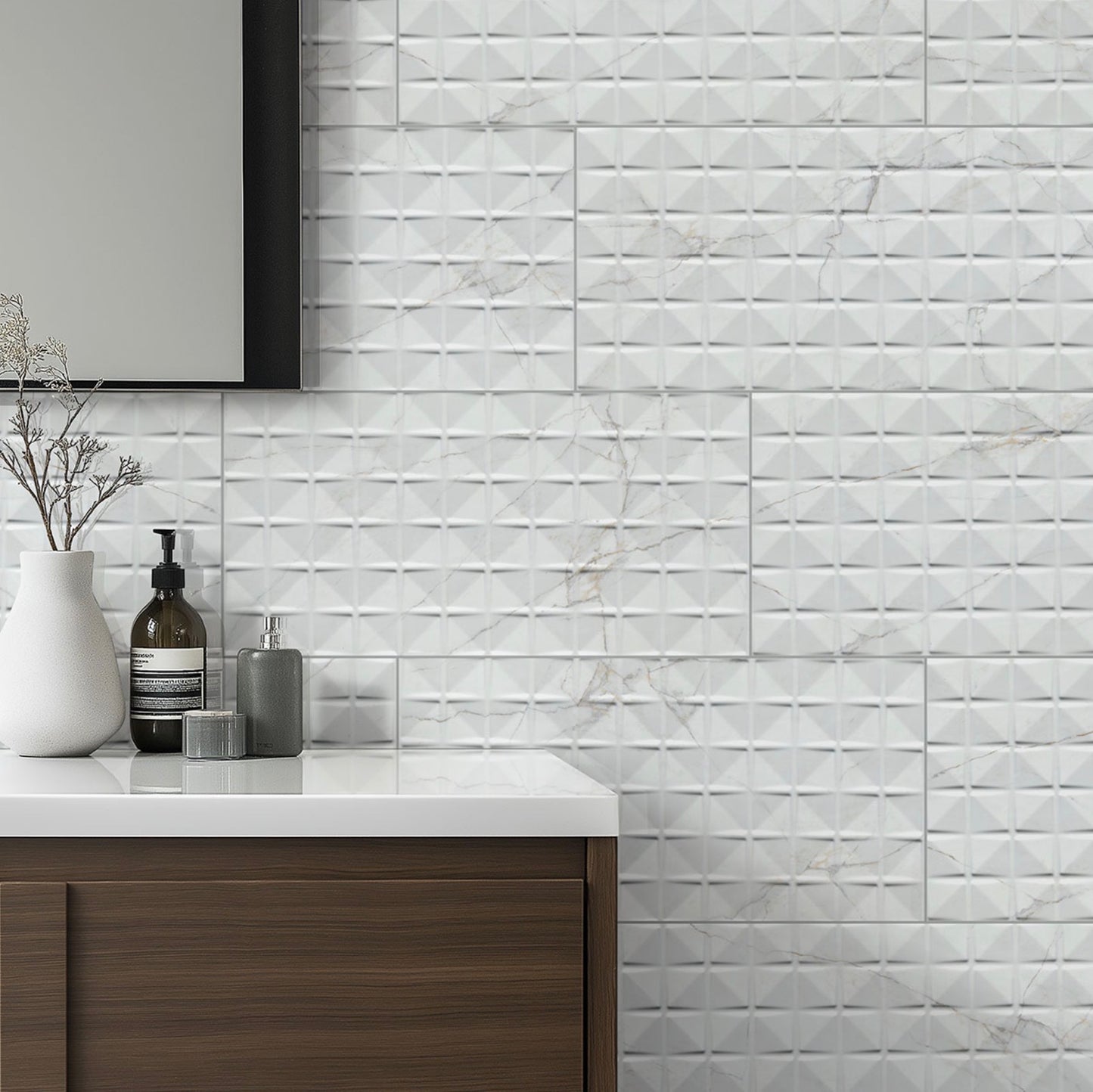 MSI Dymo - 12" x 24" Geometric Chex Wall Tile - Glossy Visual