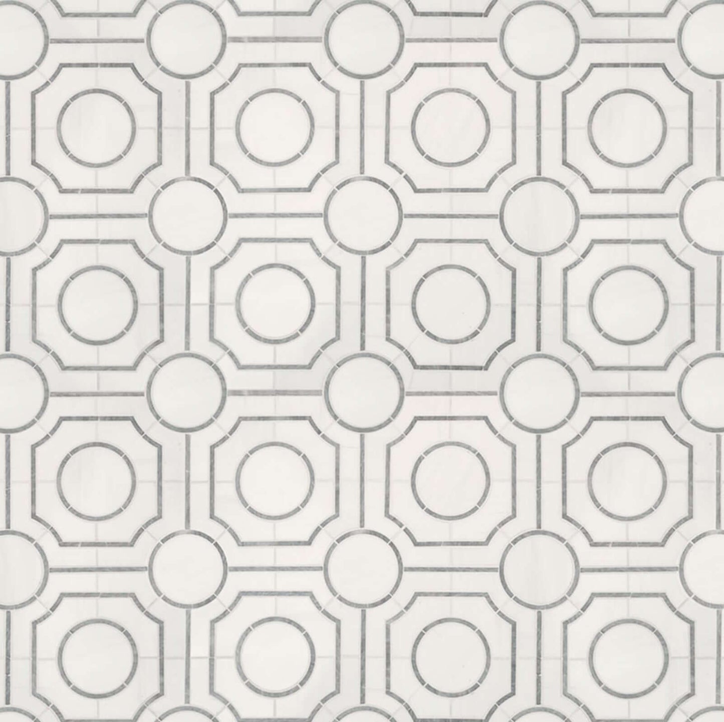 Bianco Dolomite 10"x10" Regency Polished Marble Mosaic Floor And Wall Tile - Hey Tiles