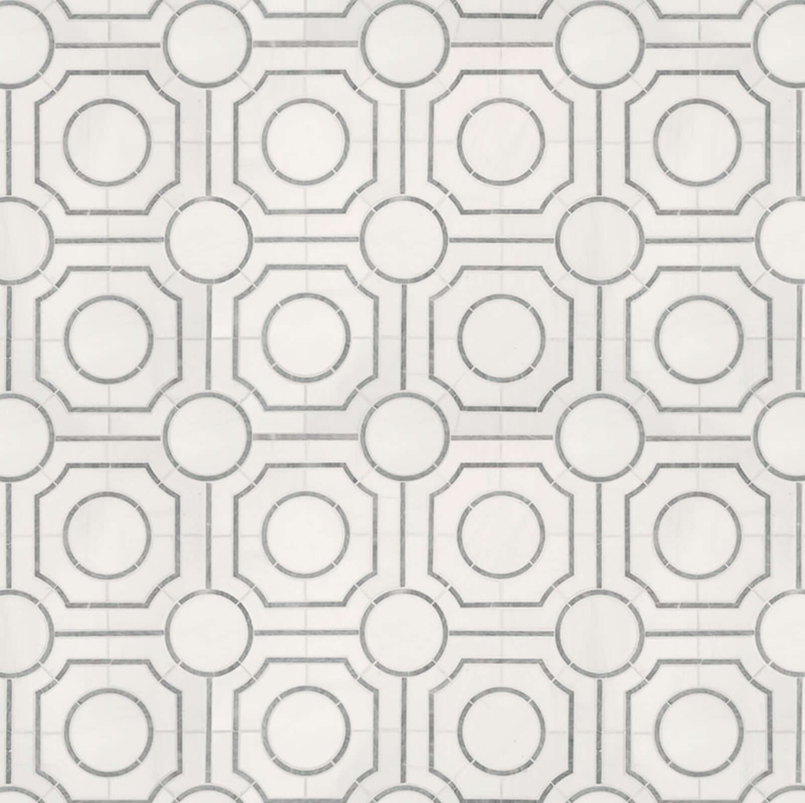 Bianco Dolomite 10"x10" Regency Polished Marble Mosaic Floor And Wall Tile - Hey Tiles