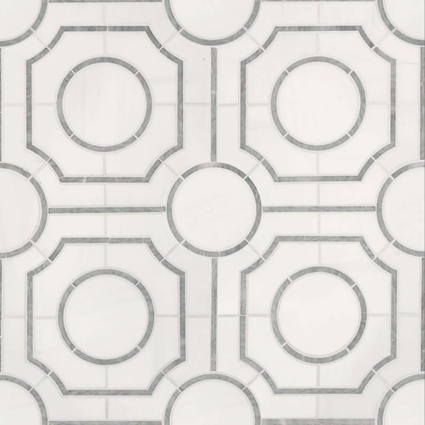 Bianco Dolomite 10"x10" Regency Polished Marble Mosaic Floor And Wall Tile - Hey Tiles