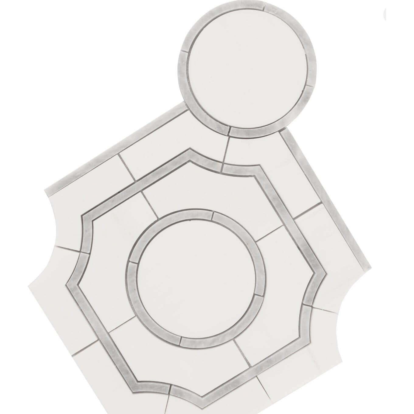 Bianco Dolomite 10"x10" Regency Polished Marble Mosaic Floor And Wall Tile - Hey Tiles