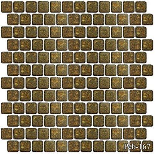 Bronze 1x1 Fujiwa Pool Tile Peb Series - Hey Tiles