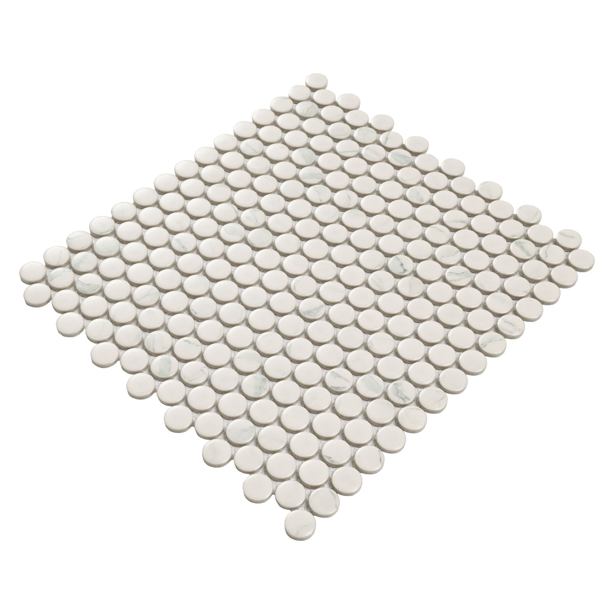 MSI Carrara Matte Penny Round mosaic edge