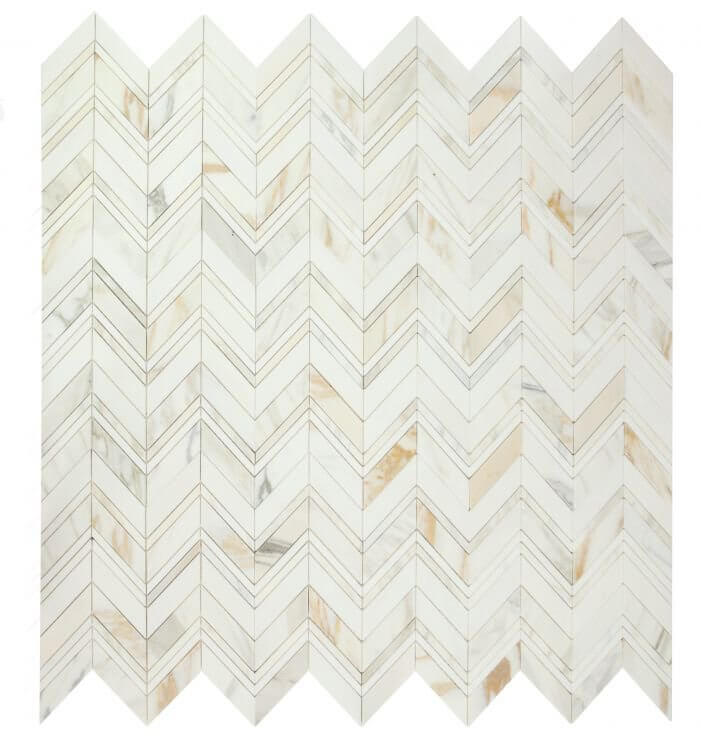 Chevron Ravenna Calacatta 11.75 x 12.25 - Hey Tiles