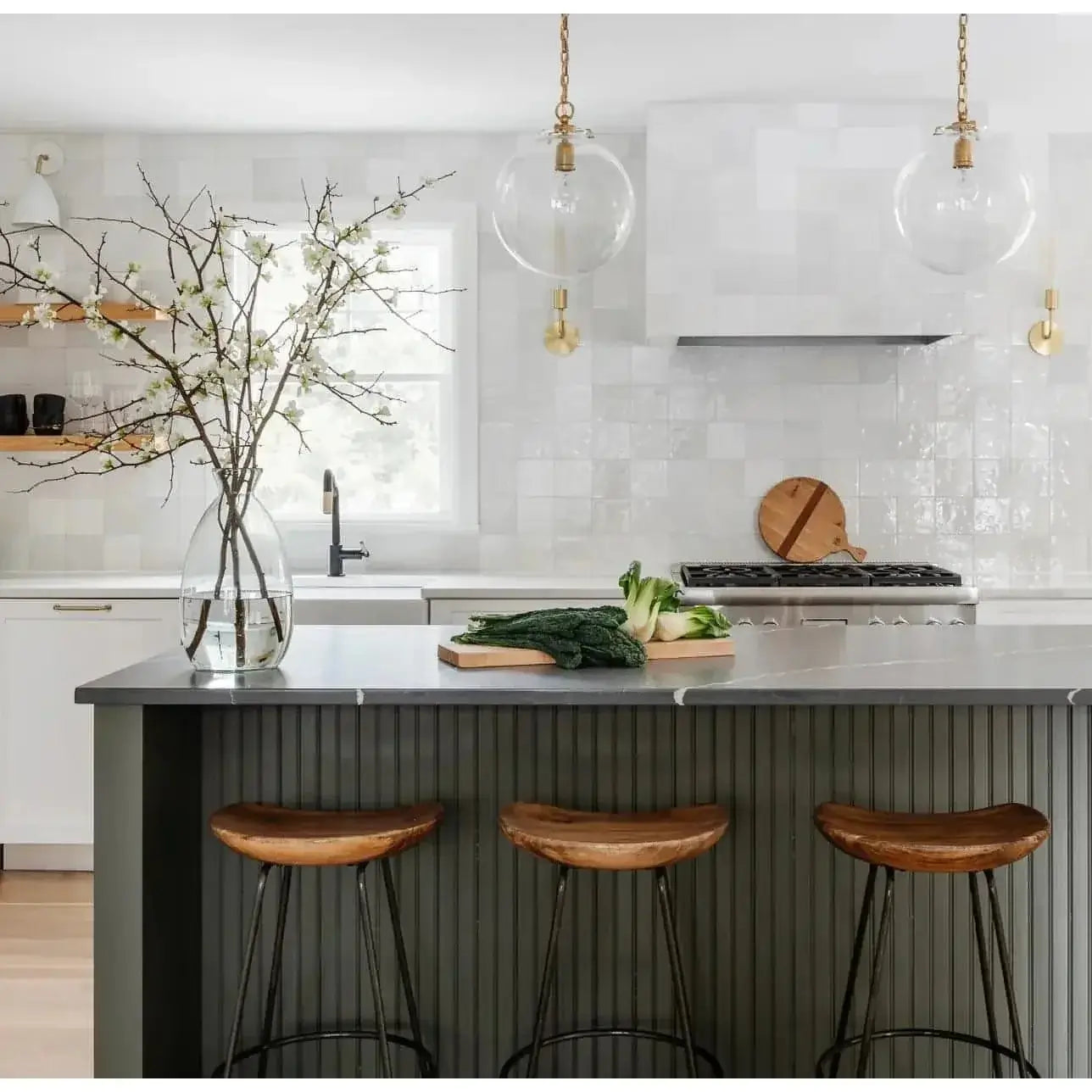 Cloe 5" x 5" Ceramic Tile in White - Hey Tiles