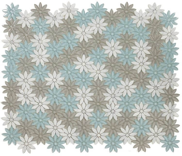 Daisy White Sky 10 x 11.25 - Hey Tiles
