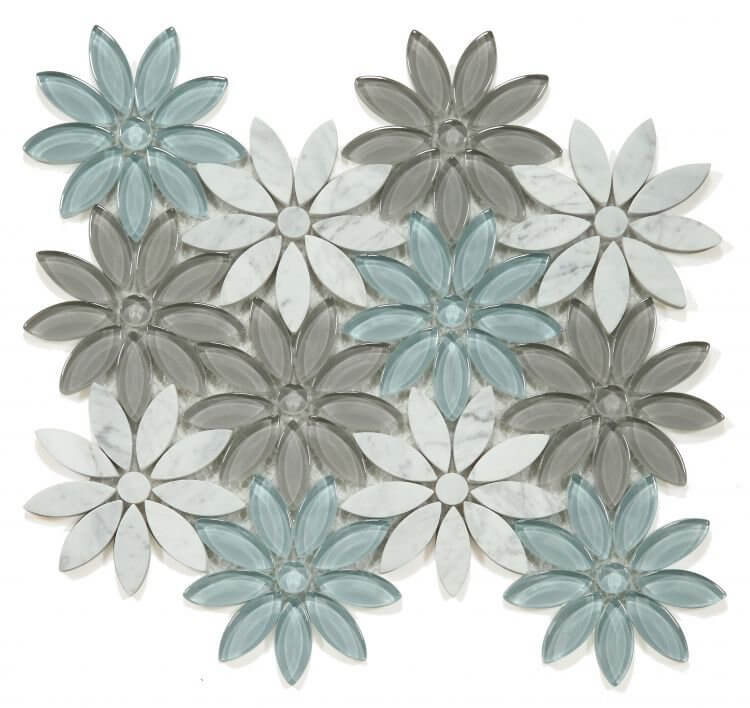 Daisy White Sky 10 x 11.25 - Hey Tiles