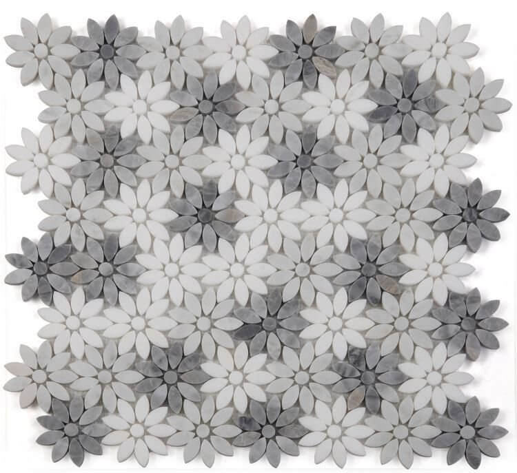 Daisy Wild Grey 12.5 x 13 - Hey Tiles