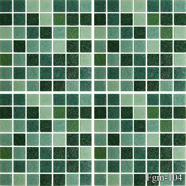 Fujiwa FGM Deep Green 3/4" x 3/4" Glass Mosaic Tile