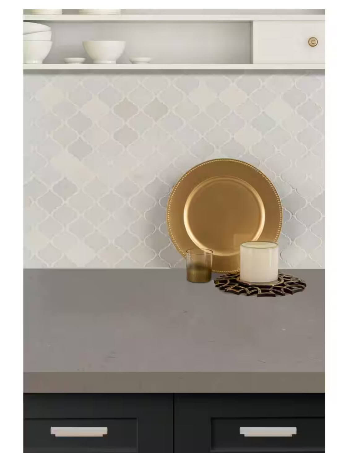 Greecian White Arabesque Mosaic 13.25 in. x 13.75 in - Hey Tiles