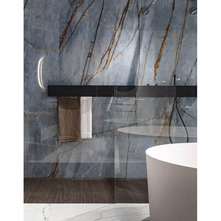 Heritage Luxe Azure Glossy 24 x 48 by Florim - Hey Tiles