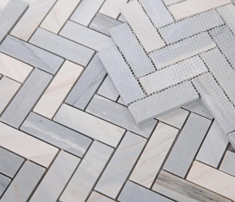 Herringbone Italian Blue 11 x 12.5 - Hey Tiles