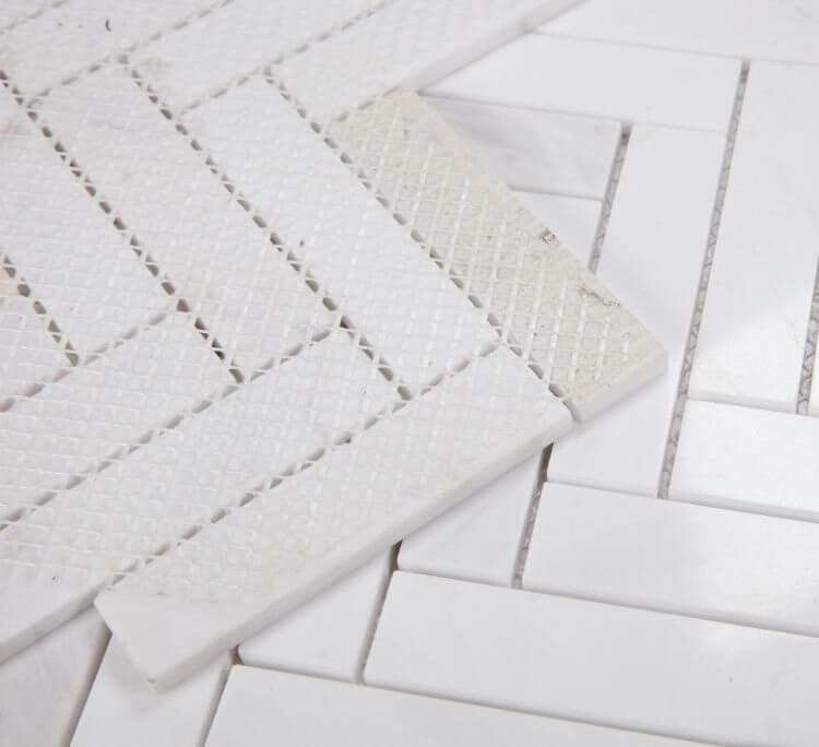 Herringbone White 11.25 x 11.25 - Hey Tiles