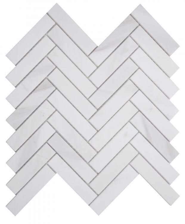 Herringbone White 11.25 x 11.25 - Hey Tiles