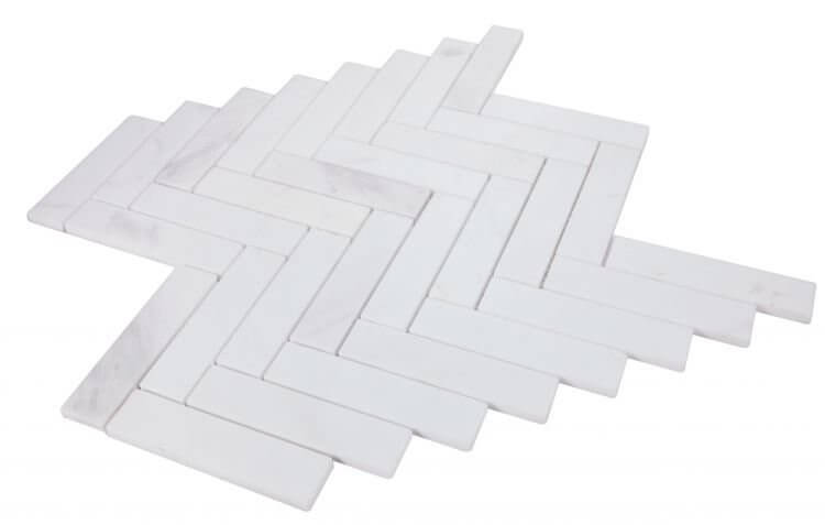Herringbone White 11.25 x 11.25 - Hey Tiles