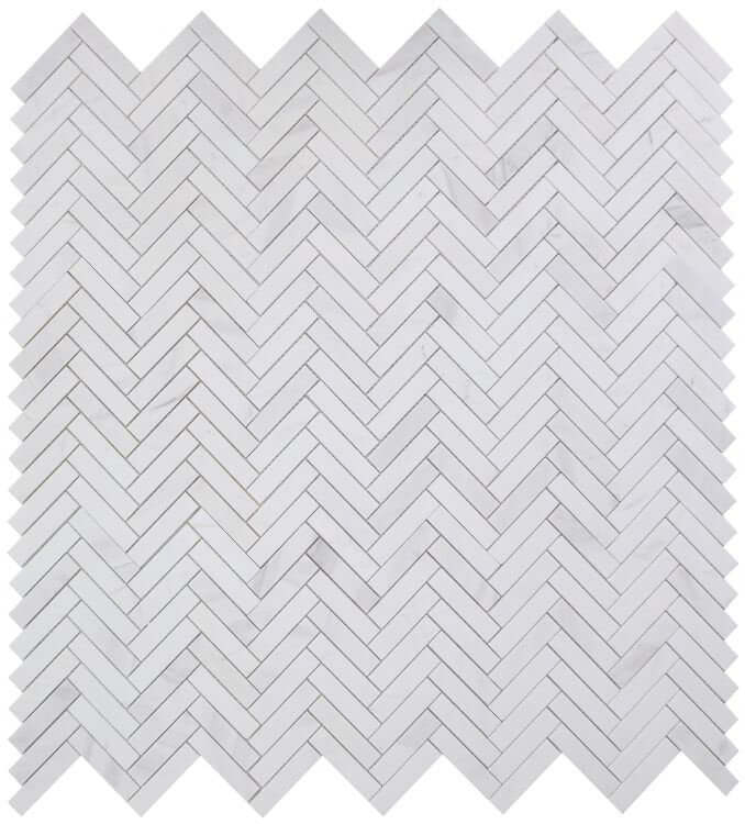 Herringbone White 11.25 x 11.25 - Hey Tiles