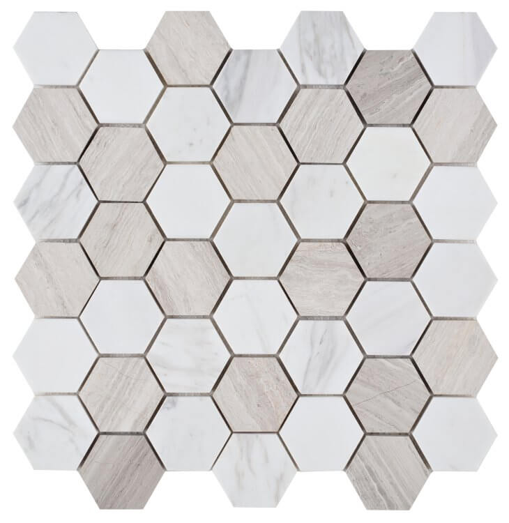 Hexagon Loft 2 x 2 11.75 x 11.75 - Hey Tiles
