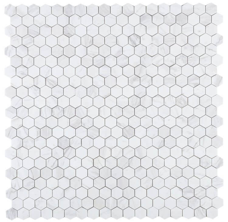 Hexagon White 2 x 2 11.75 x 11.75 - Hey Tiles