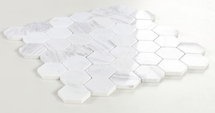 Hexagon White 2 x 2 11.75 x 11.75 - Hey Tiles