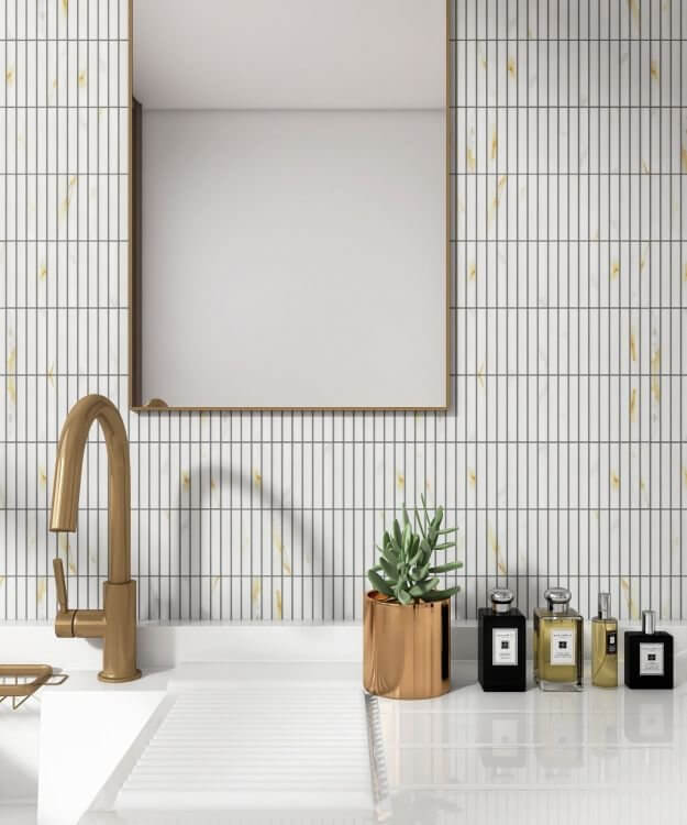 Hulu Calacatta Band Matte 11.25 x 12 - Hey Tiles