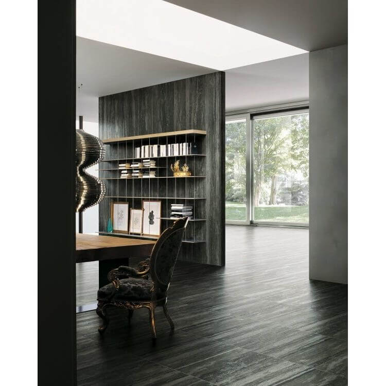 I - Travertini Black Glossy 16 x 32 - Hey Tiles