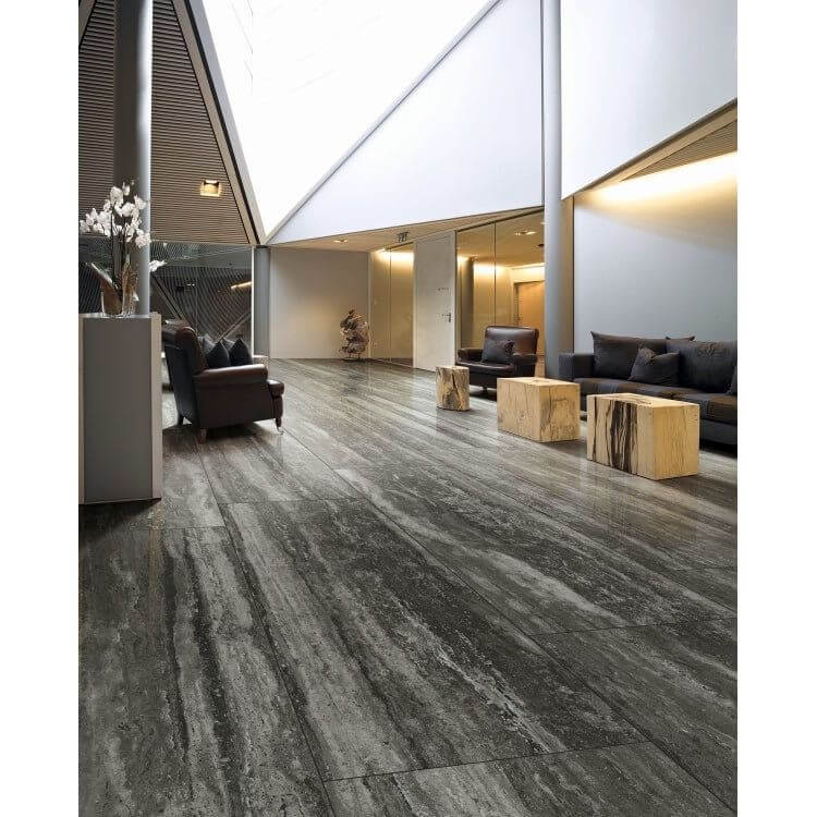 I - Travertini Black Glossy 16 x 32 - Hey Tiles