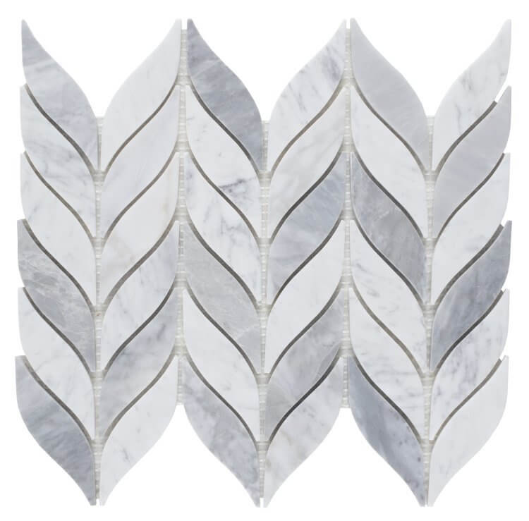 Leaf Loft 10 x 12, Carrara White Flower - Hey Tiles