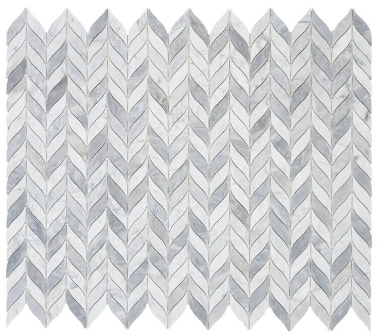 Leaf Loft 10 x 12, Carrara White Flower - Hey Tiles