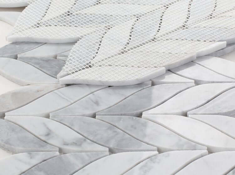 Leaf Loft 10 x 12, Carrara White Flower - Hey Tiles